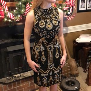 Black/Gold Beaded Gown